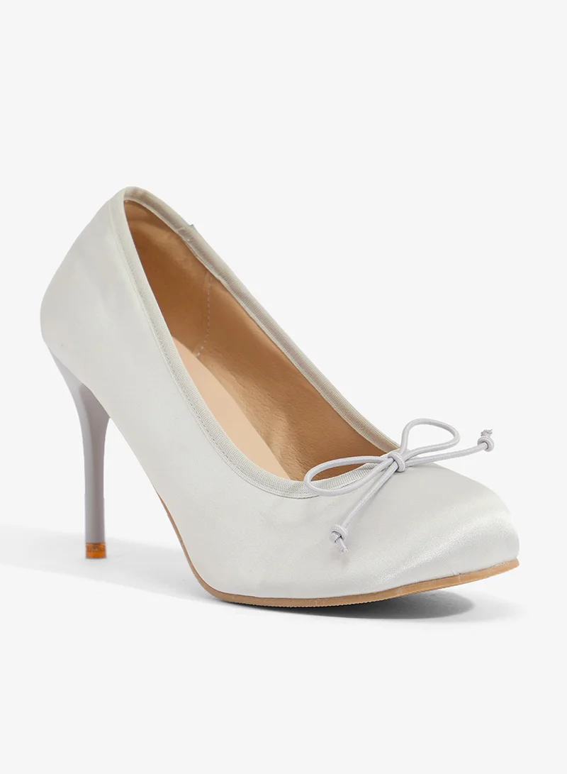 Ginger Silver Ballet Heels High